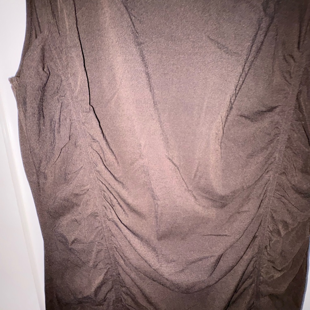 Ellen Tracy Sleeveless Brown Tank Top SILK SZ LARGE - Picture 6 of 11